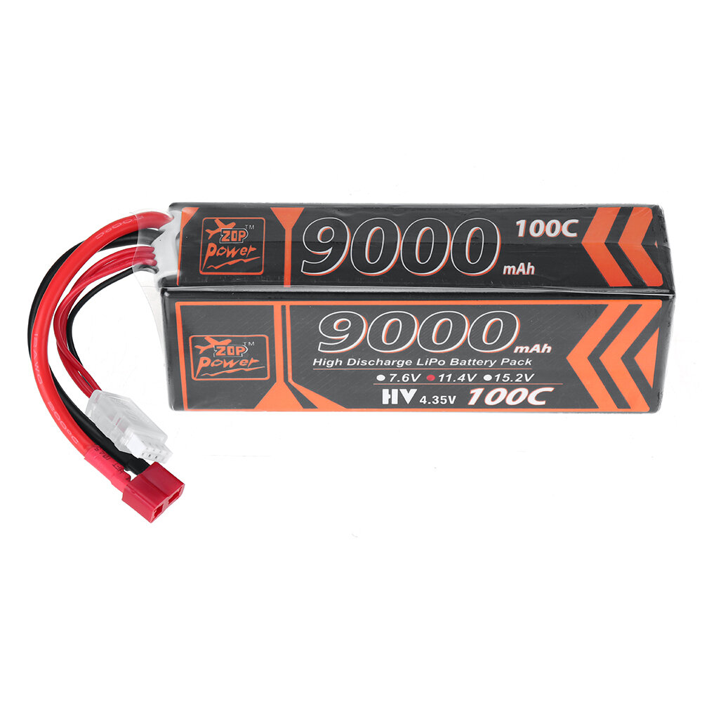 ZOP Power 11.4V 9000mAh 100C 3S LiPo Battery T Deans Plug for RC Car