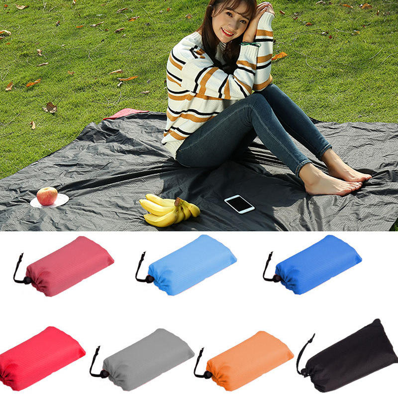 145x200cm Waterproof Beach Mat Portable Picnic Mat Camping Pocket Blanket Sleeping Mat