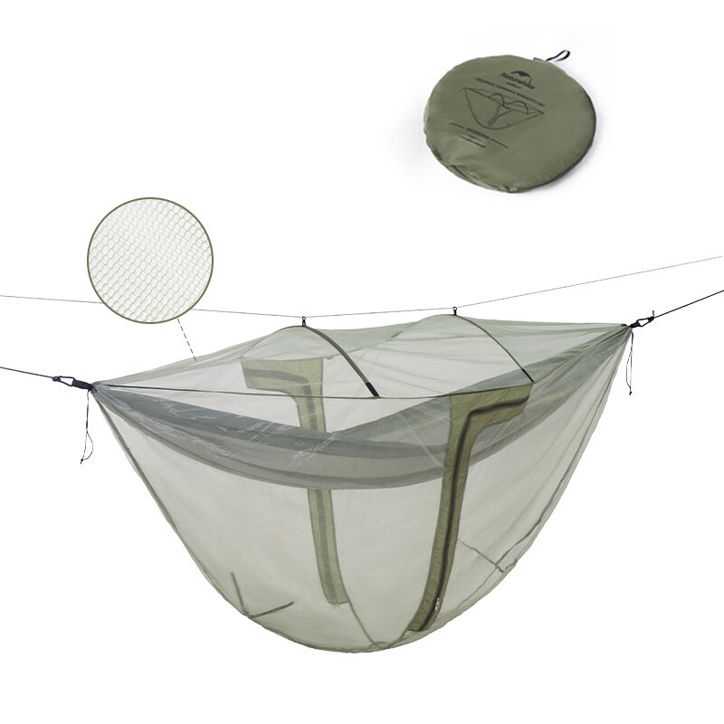 Naturehike All-inclusive Anti-mosquito Hammock Net Cover Pantalla de malla de alta densidad Portátil Transpirable al aire libre Cubierta de hamaca