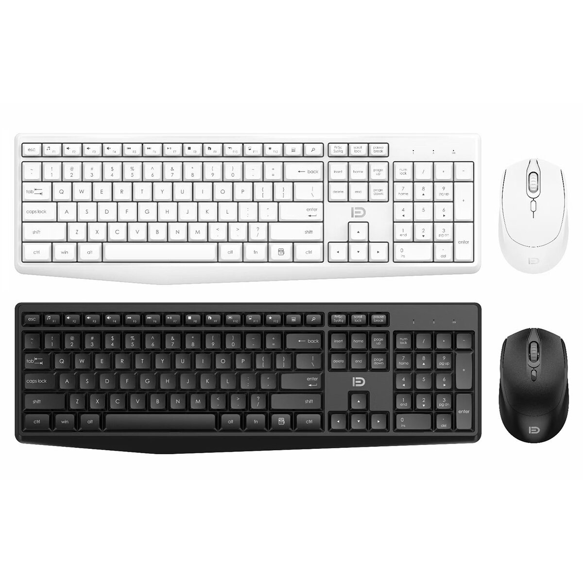 FD EK785 2.4G Wireless Keyboard & Mouse Set 106 Keys Business Keyboard 1500DPI 3 Buttons Silent Opti