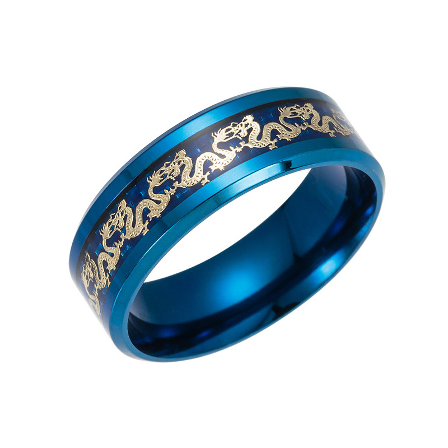 

Этнические китайские Дракон Шаблон Фингер-ринг Ретро-титановые стальные кольца для пальцев Модные ювелирные изделия для