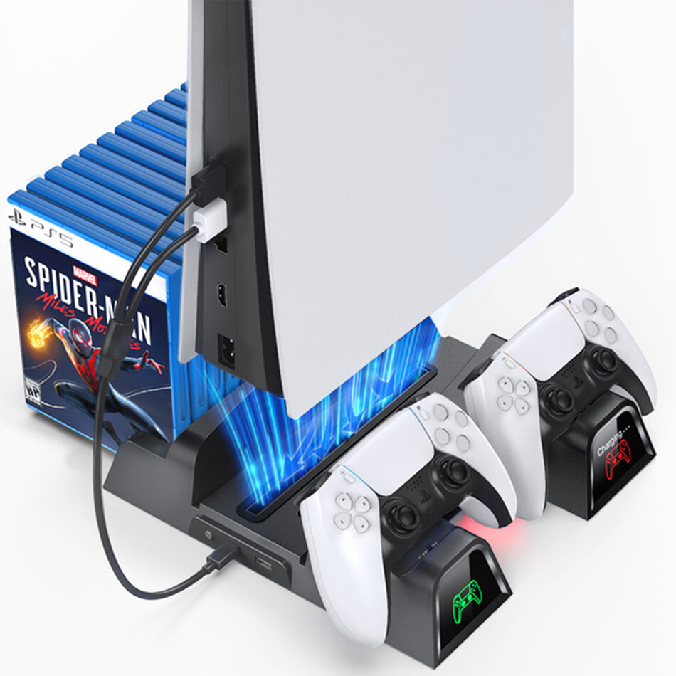 OIVO voor PS5 Game Controller Oplader Console Verticale Koelventilator Schijfstandaard Snel Laadstat