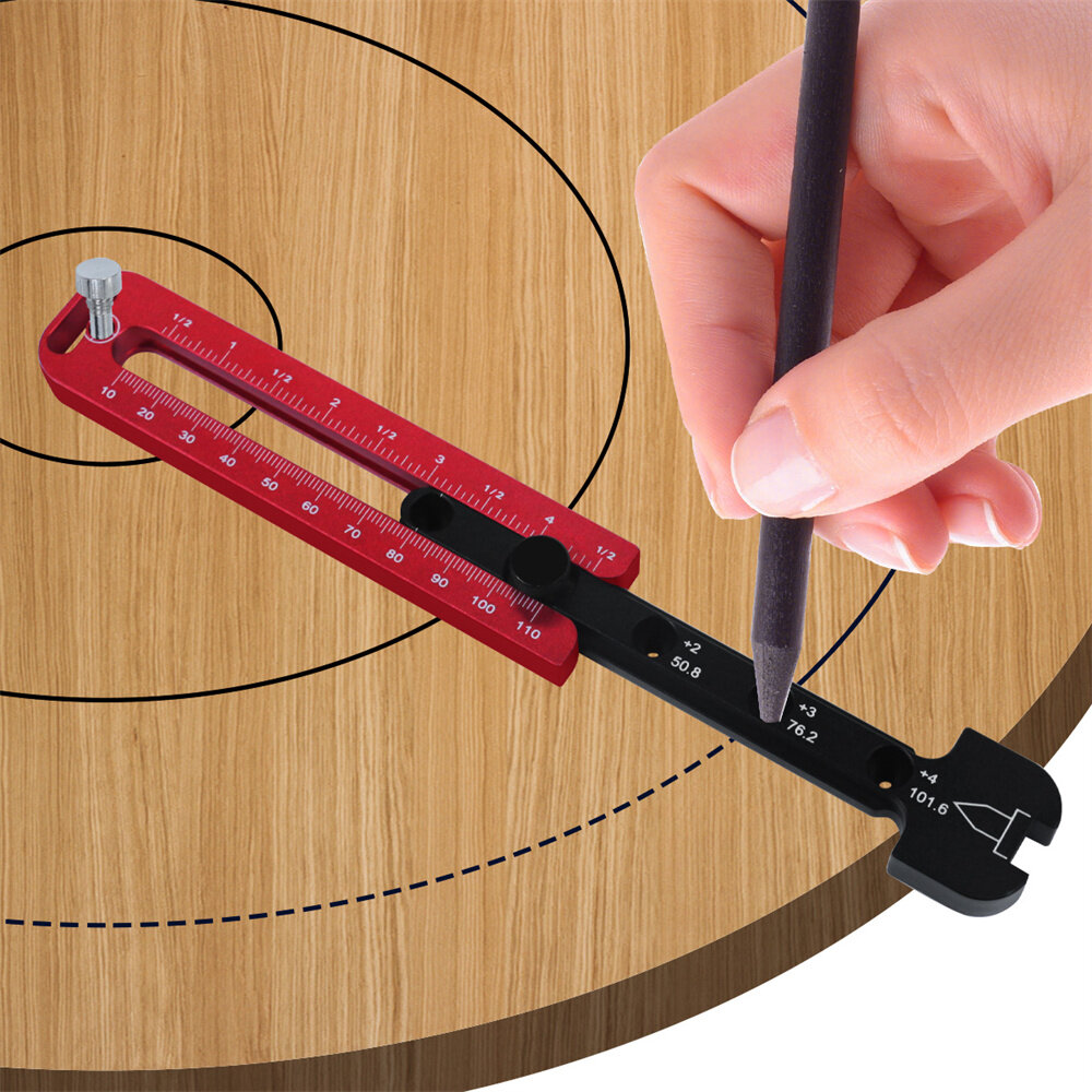 

Woodworking Drawing Compass Circular Drawing Tool Fixed-point Circle Scriber Metric/Inch Adjustable Round Marking Gauge