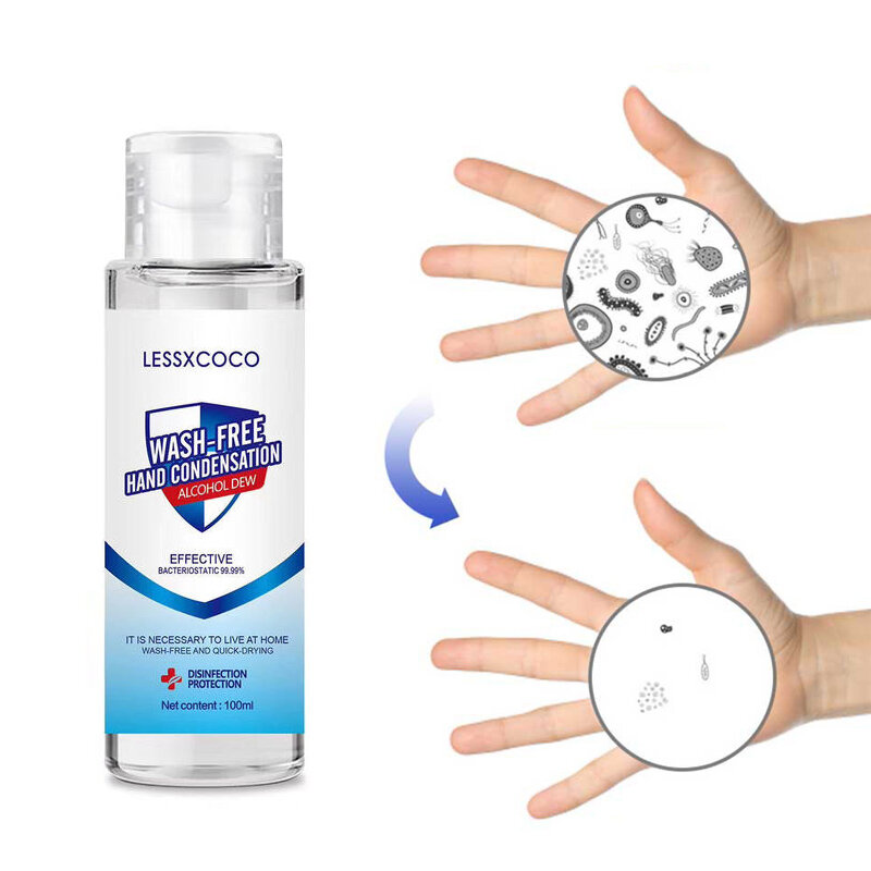 Desinfectante de manos desechable de 100 ml 75% de alcohol para manos Gel Antibacterias para manos Jabón Limpieza personal
