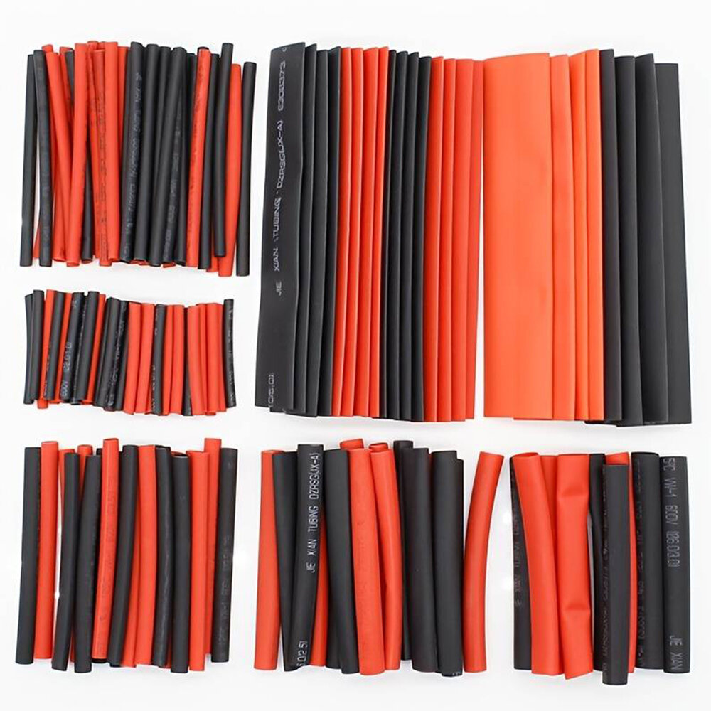 127 Pcs Heat Shrink Tubing Set 2:1 Thermoresistant Tube Red Black Shrink Wrapping Wire Protection Heat-shrinkable Sheath