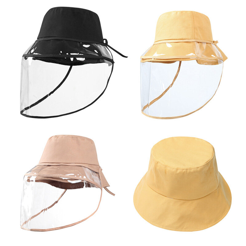 ZANLURE Detachable Fisherman Bucket Hat Transparent Protective Mask Hat Anti-Fog Saliva Fishing Hiking