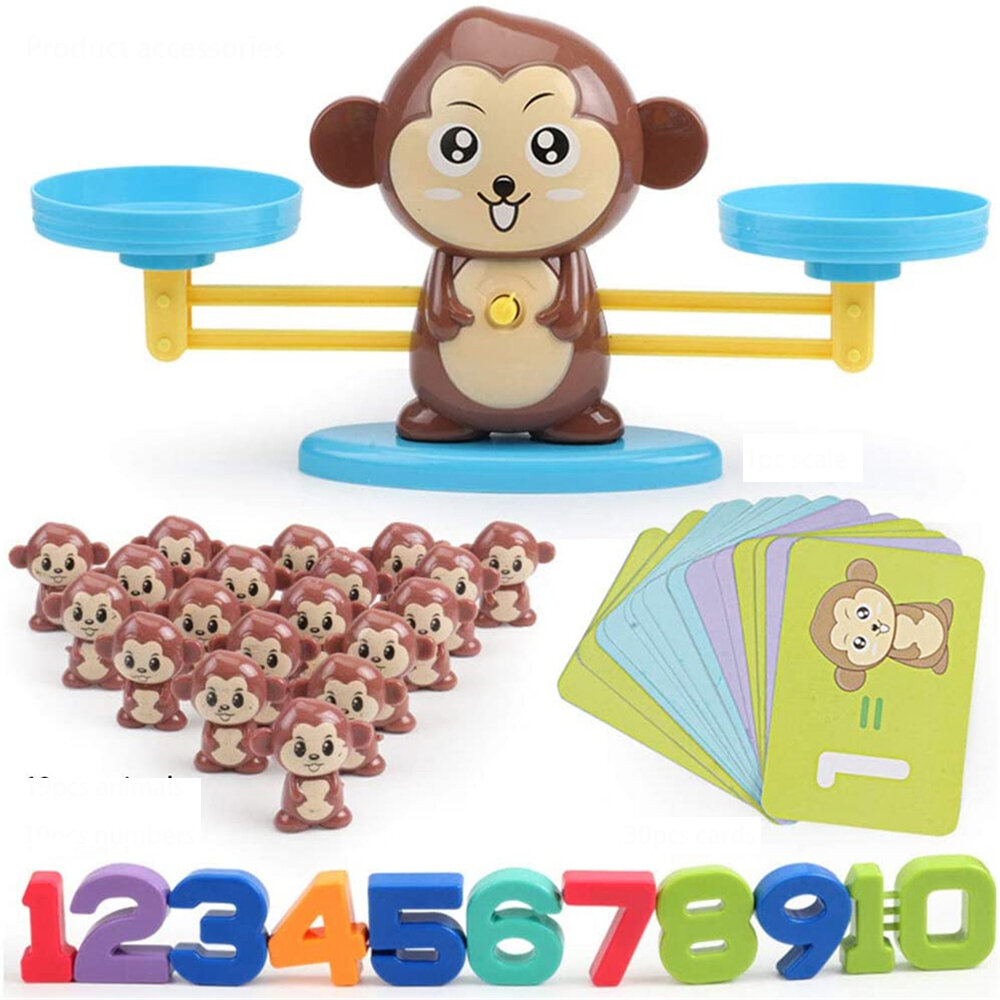 Monkey Digital Balance Toys Set Digital Letter Balance Arithmetic Strengthen Game Intellgence Developing Desktop Game Fo