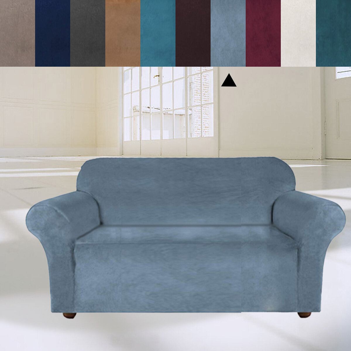 غطاء أريكة مخملي مرن من 3 مقاعد عالمي نقي اللون غطاء مقعد كرسي واقٍ للأريكة غطاء ممتد لتزيين أثاث المكاتب والمنزل غطاء أ