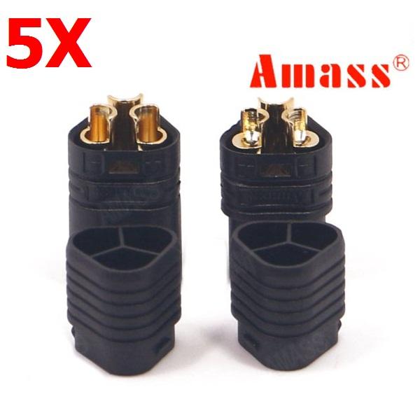 5 Pairs Amass MT60 Drie-holes Plug Connector Zwart Mannelijk & Vrouwelijk