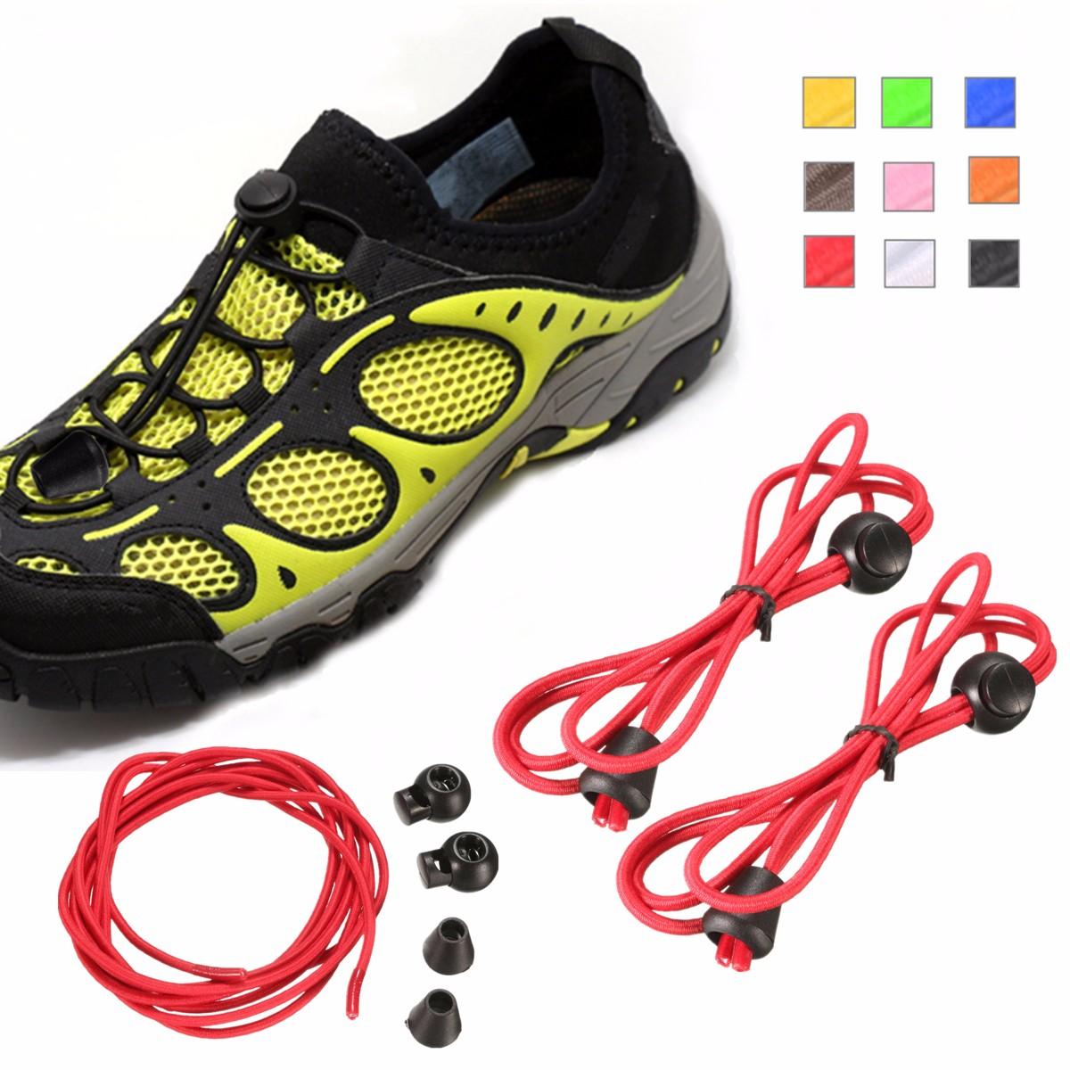 Unisex Elastic No Tie Locking Shoelace Jogging Running Fitnees Sneaker Free Lacing 