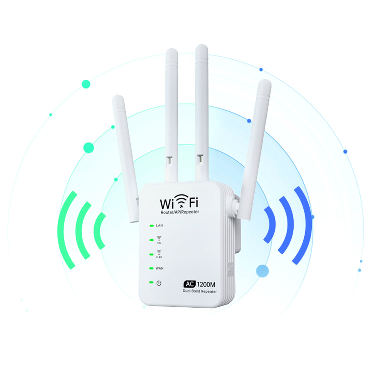 1200Mbps Repeater Wifi Amplifier 5G/2.4ghz Gigabit Router Extender Booster Repeater WiFi Range Extender Signal Home Offi