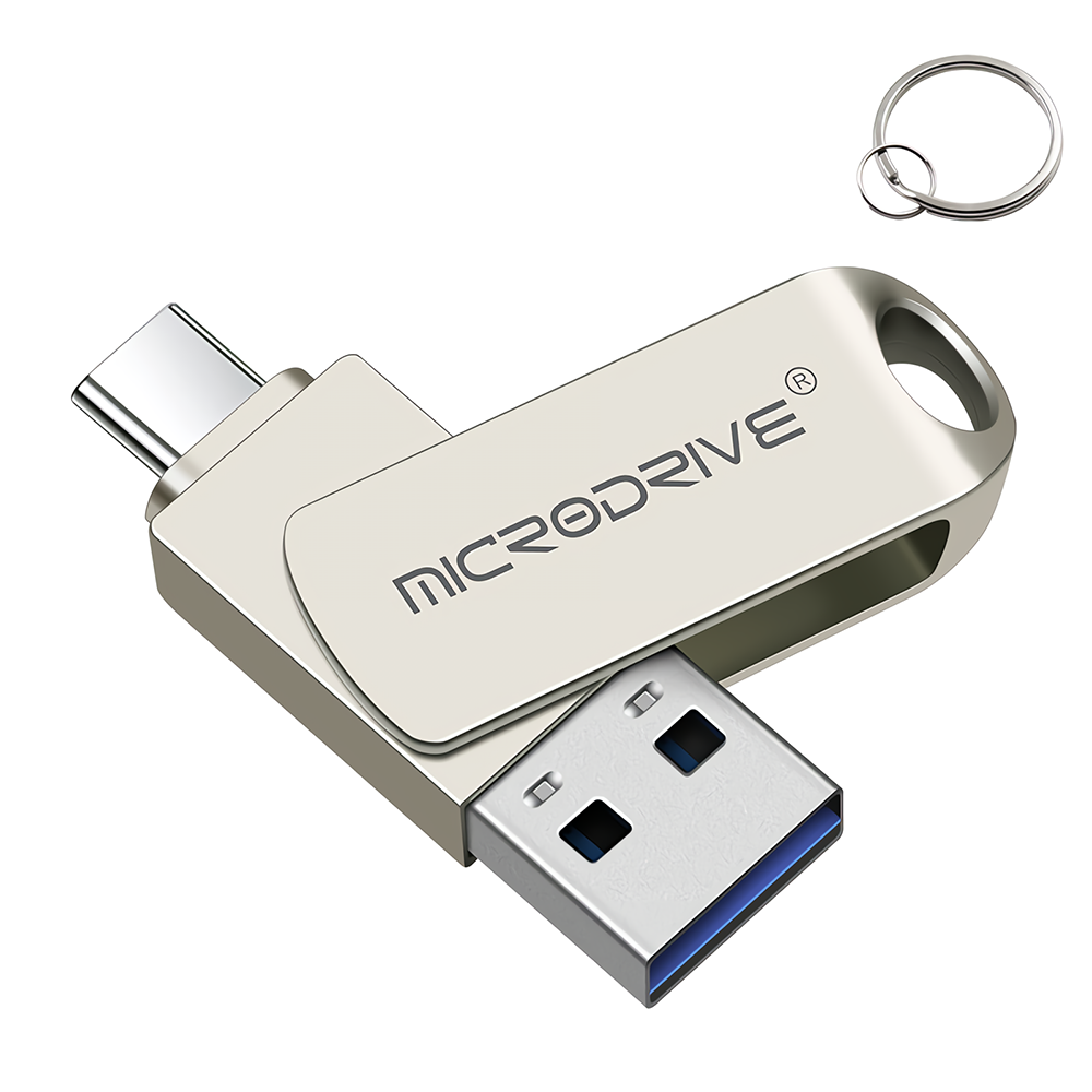 MicroDrive 2 in 1 Type-C & USB3.0 Flash Drive OTG USB-stuurprogramma 32G 64G 128G 256G Metalen 360 ?