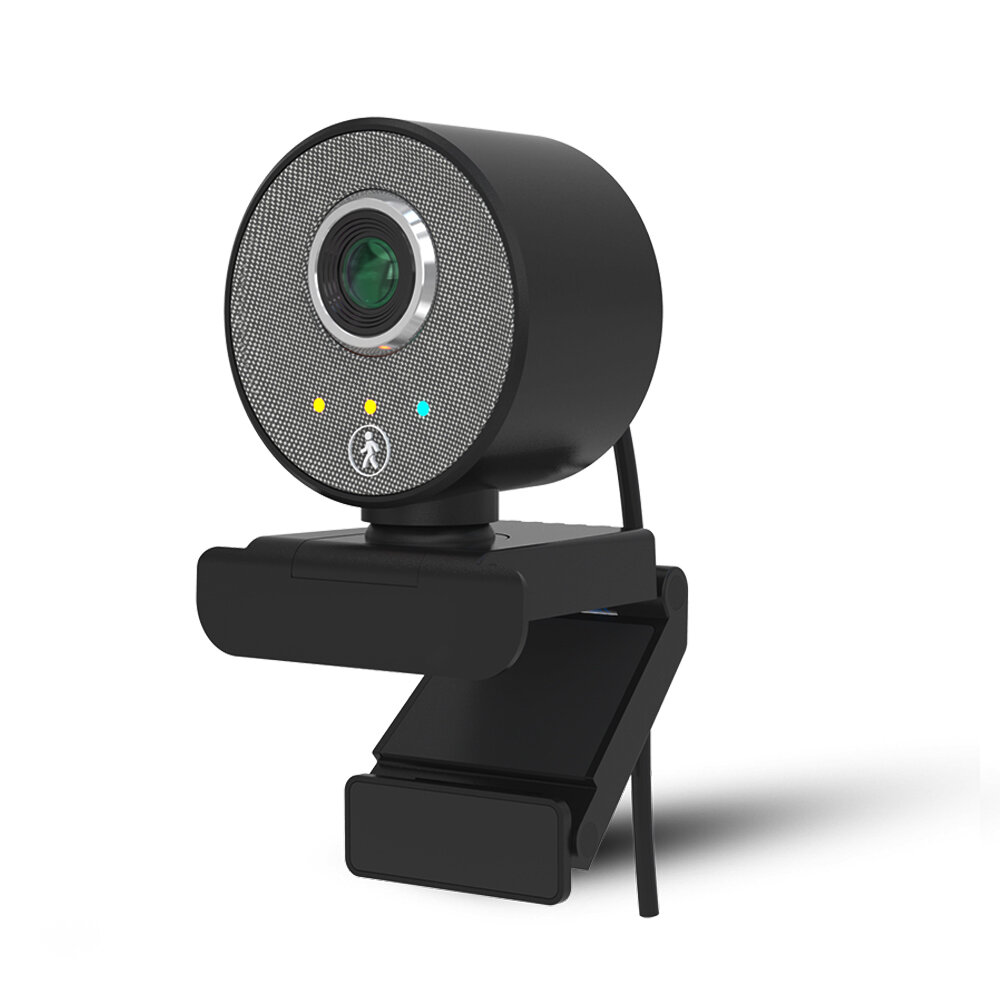 1080P Webcam 360° Panaromic Live Streaming USB Computer Camera with Stereo Microphone Desktop Laptop USB Webcam for Live