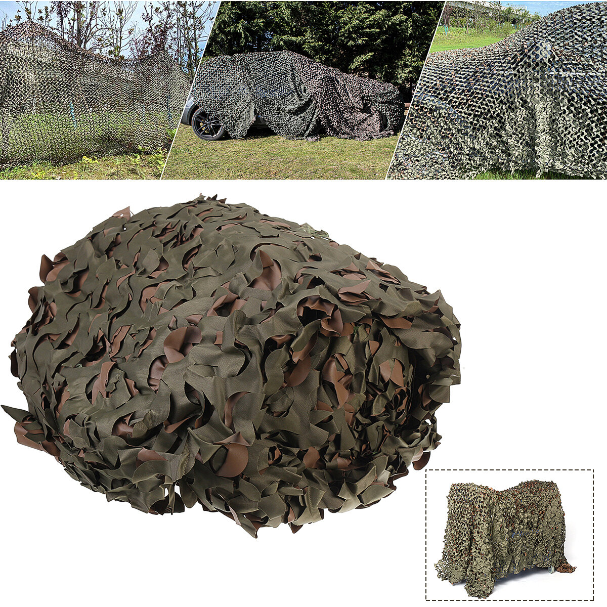 Multi-size Camo Net Quick Dry αδιάβροχο δίχτυ καμουφλάζ αναστρέψιμο πράσινο / καφέ για κυνήγι / σκοποβολή