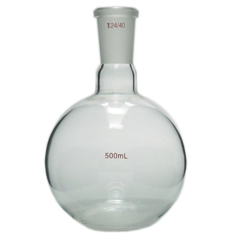 

500 мл 24/40 стеклянная одинарная Шея круглодонная колба лабораторная химическая бутылка для кипячения стеклянная посуда