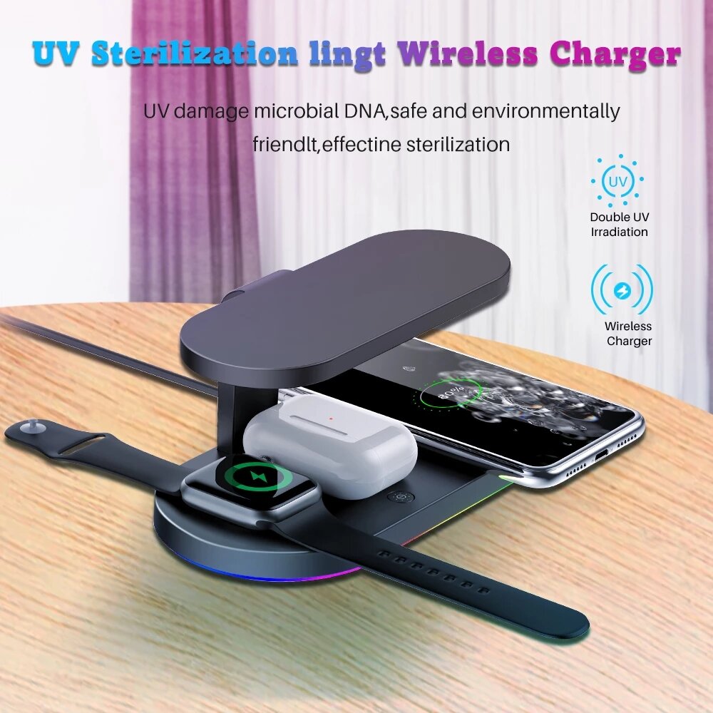 

Bakeey 15W UV Wireless Charger Fast Charging Sterilization Station For iPhone 12 Pro Max Mini Huawei P40 Mate 40 Pro
