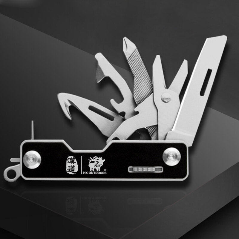 5PCS HX Outdoor 10-in-1 Katlanır Mini EDC Cep Bıçağı Kurtarma Bıçağı Makas Vidalar Sürücü Yürüyüş Kamp Çoklu Aracı