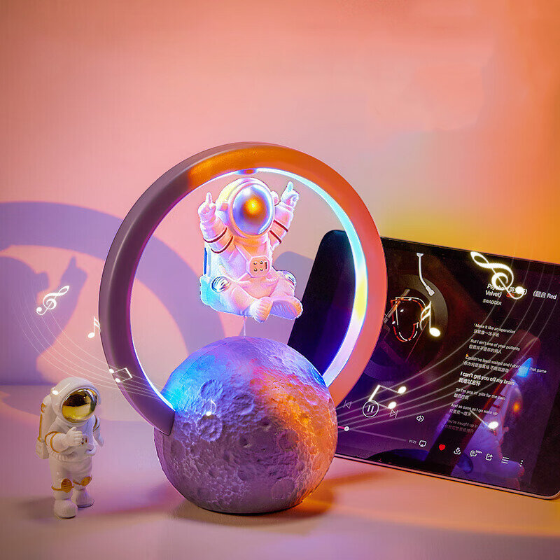 

Magnetic Levitating Astronaut LED Night Light RGB Atmosphere Lamp With Music Player Bluetooth Speaker Table Lamp Room De