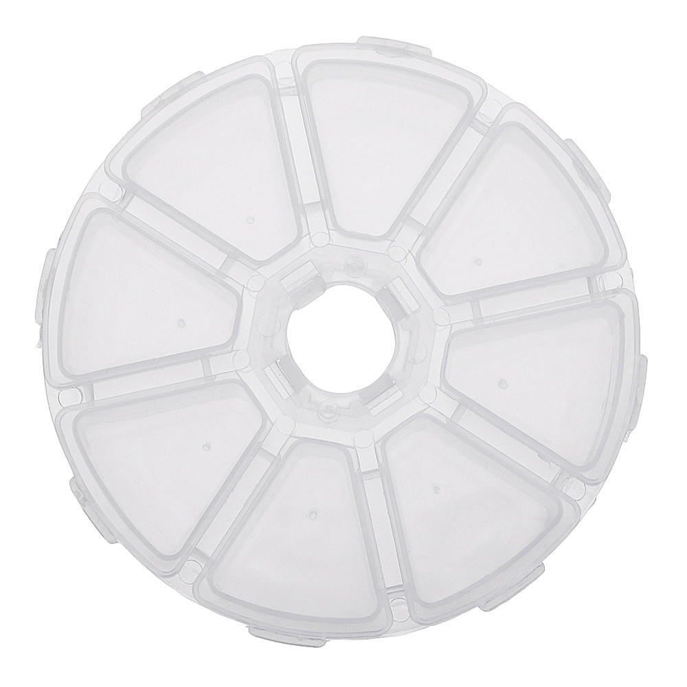 Round 8 Compartment Box 10cm Clear Bead DIY Craft Jewelry Parts Storage Organizer Container Case