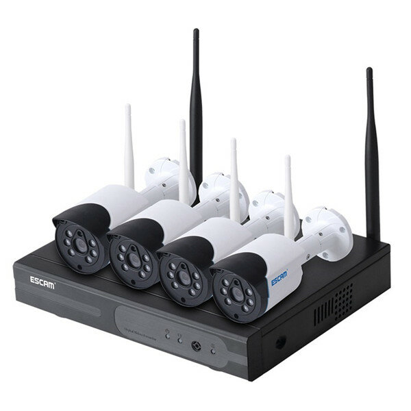 ESCAM WNK404 4CH 1080P Outdoor IR Video Wireless Surveillance Security IP Camera...