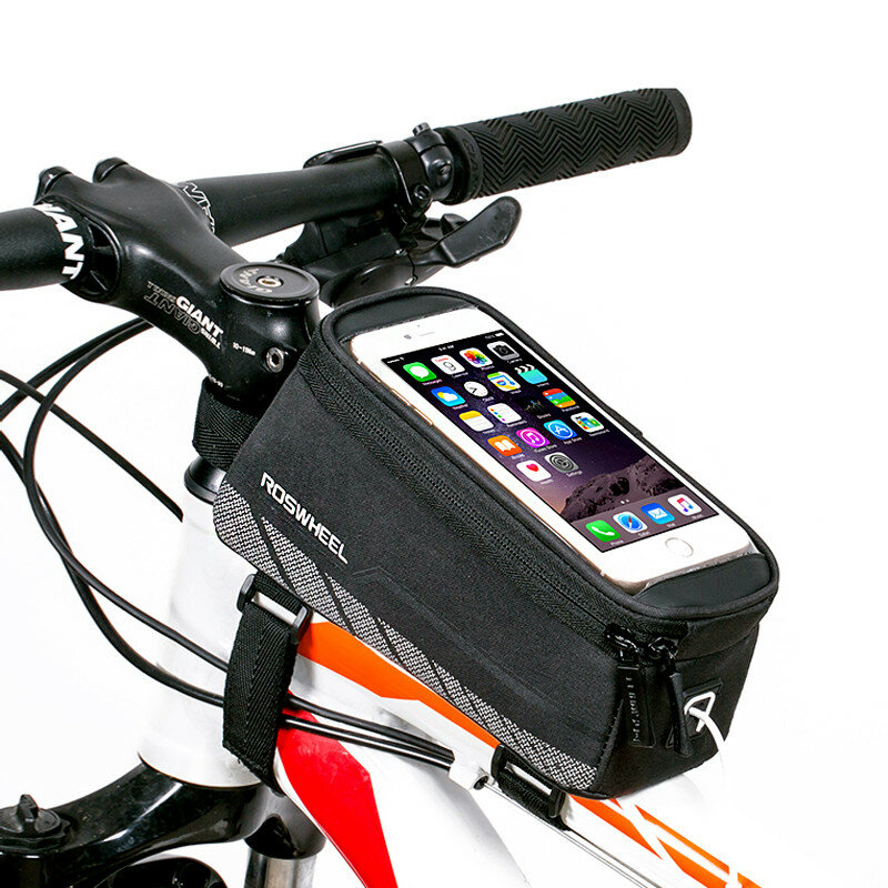 Bike Phone Front Frame Bag Waterproof Bicycle Phone Case Holder Tube Bag for 5.7'' Phone