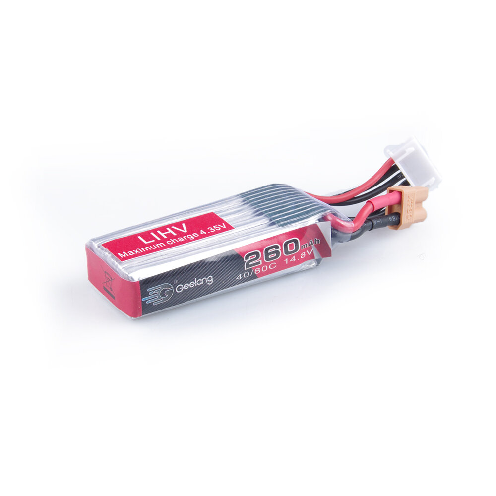 GEELANG LIHV 260mAh 4S 14.8V 40/80C Lithium Battery XT30 Plug for Anger75X Whoop RC Drone FPV Racing