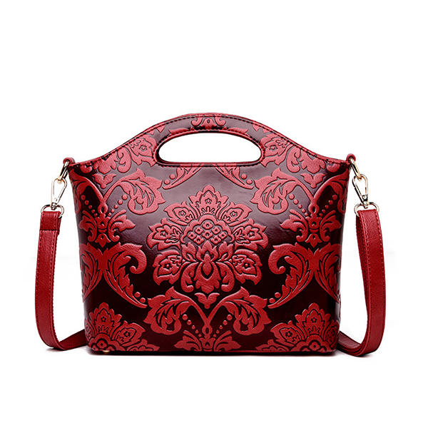 Women Vintage Embossed Ethnic Style Handbag