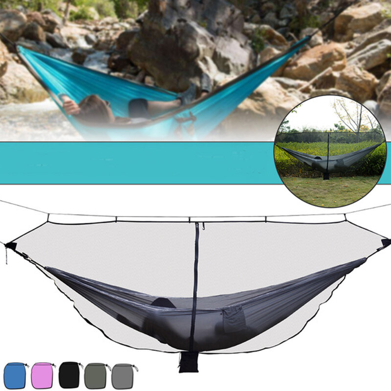 Muskietennet voor buiten camping hangmat voor 1-2 personen, draagbaar hangend bed met net.
