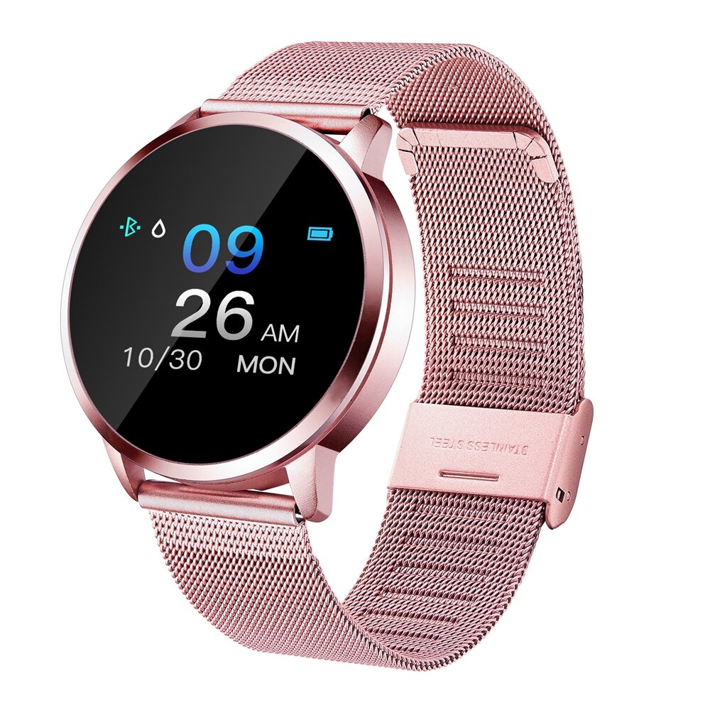 [New Color Updated] Newwear Q8 Stainless Steel 0.95 inch OLED Color Screen Blood Pressure Heart Rate Smart Watch
