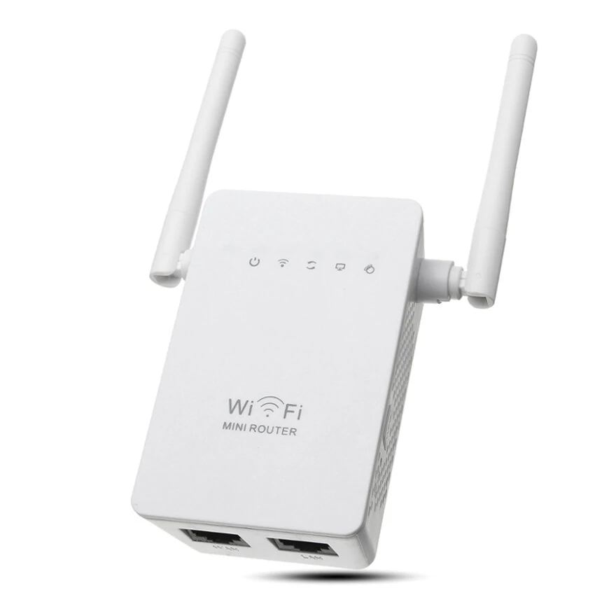 300Mbps Wireless Wifi Range Repeater Booster 802.11 Dual Antennas Wireless AP Router with LAN WAN Port
