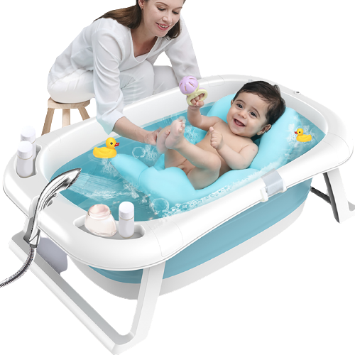 33 Inch Baby Washing Bathtub Portable Shower Basin Baby Tubs Collapsible Newborn to Toddler Bathtub