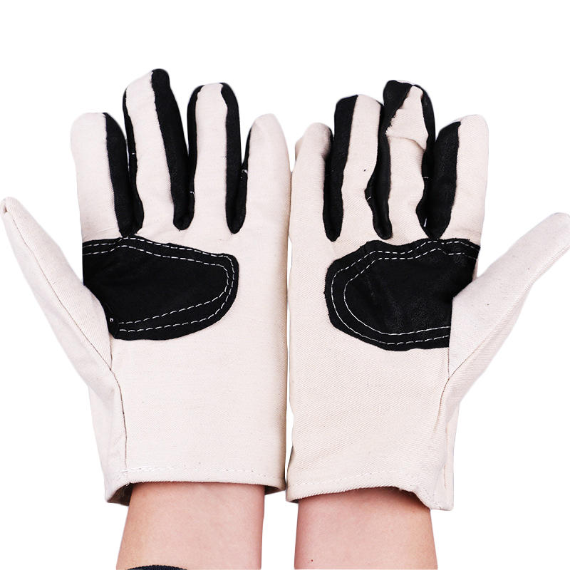 KALOAD 1 par de guantes de trabajo de lona de doble capa, resistentes al desgaste y antideslizantes, guantes de protección laboral