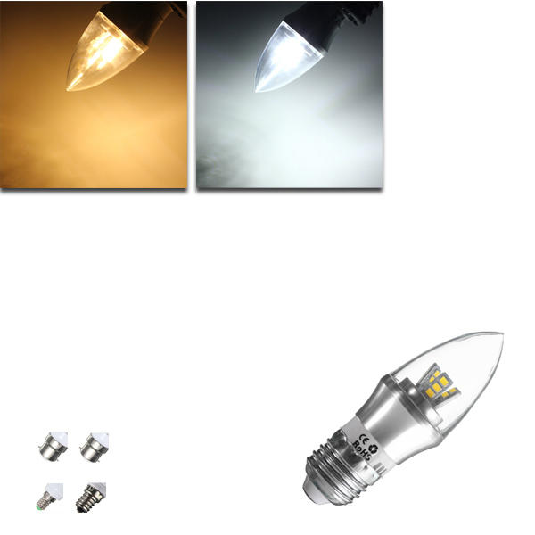 E27/E14/E12/B22/B15 3W LED Warm White/White15SMD 2835 Candle Light Bulb Lamp 85-265V