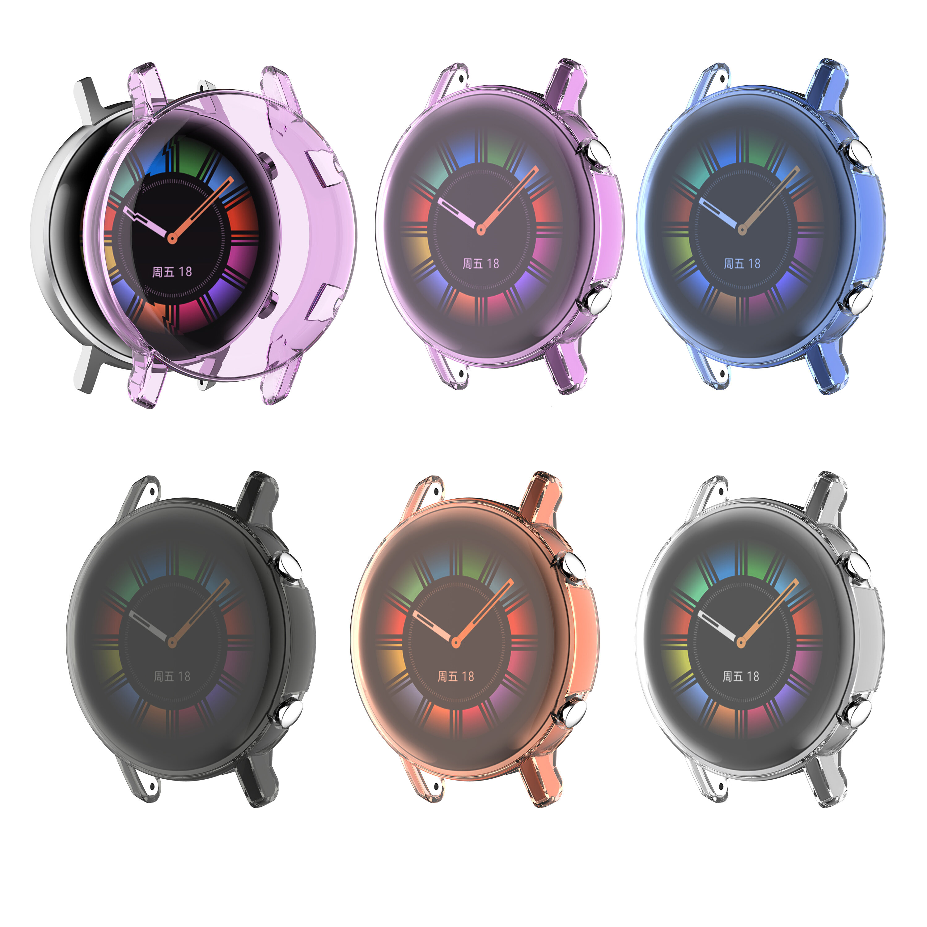Bakeey Volledig scherm Meerkleurig transparant horloge Schermbeschermer Horlogekap voor Huawei Watch