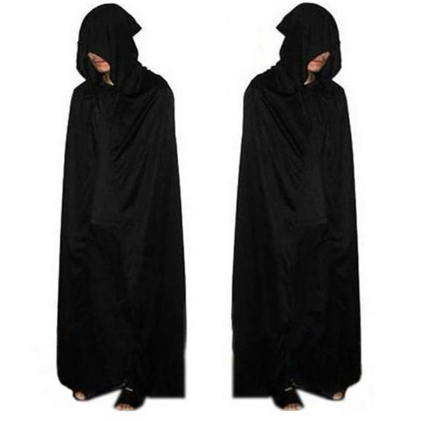 

Adult Halloween Party Cosplay Clothing Long Black Hooded Cloak Death Big Cloak Cosplay Devil Cloak