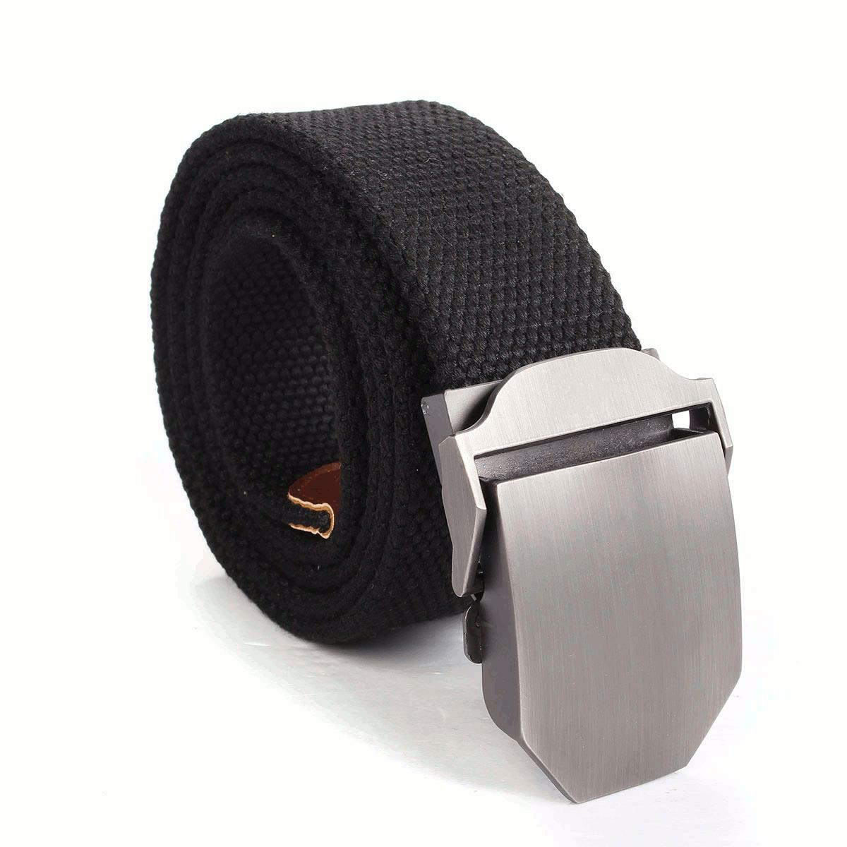 

Mens Canvas Military Style Belt Outdoor Leisure Adjustable Slider Buckle Weave Web Waistband