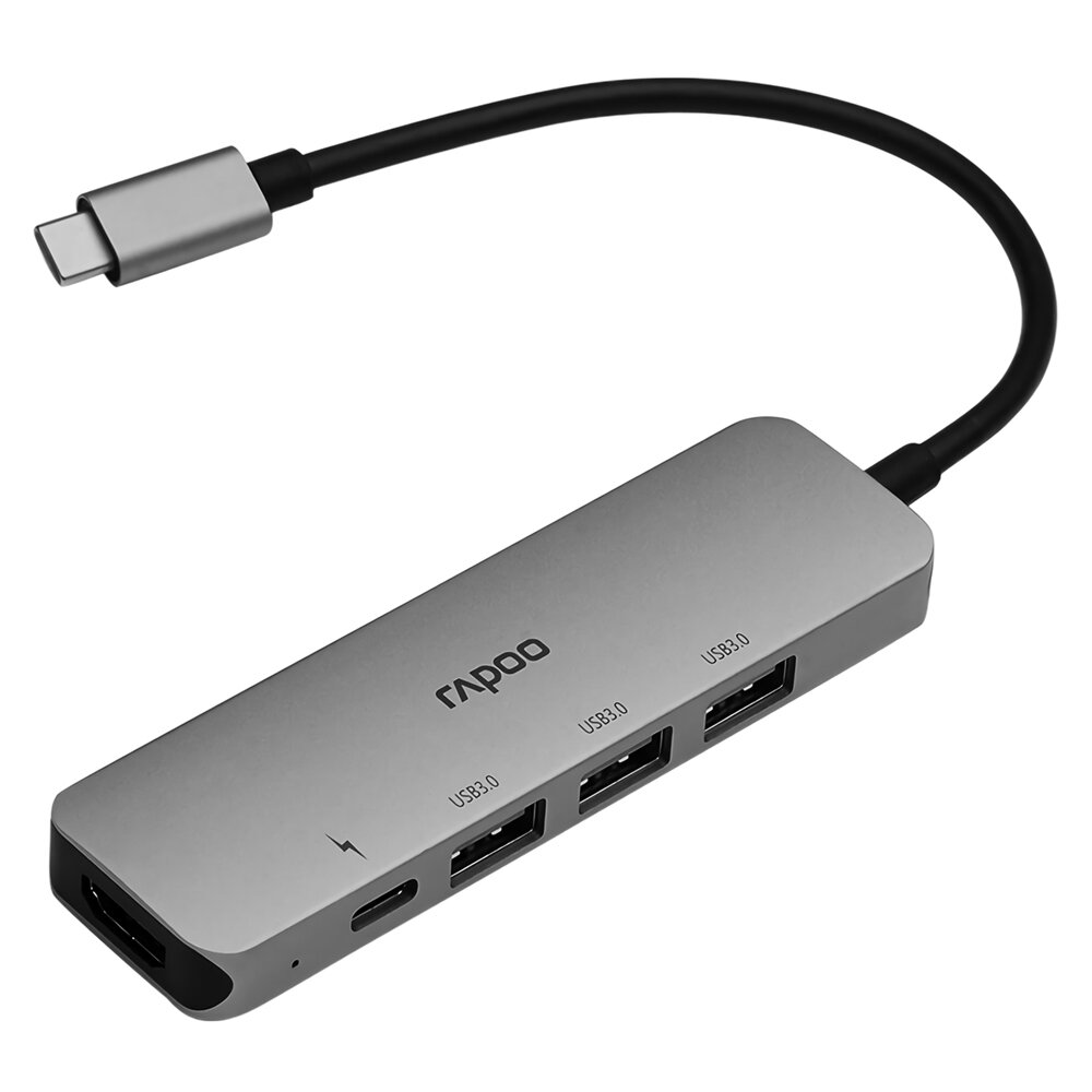 

Rapoo XD100 5-port Docking Station Type-C USB3.0 Hub PD Charging Adapter HD Converter for Windows/Mac/Linux