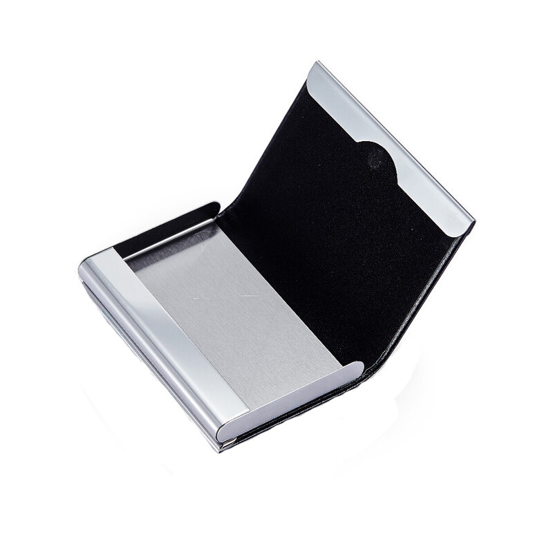 IPRee®アルミニウム合金金属カードホルダーPUレザークレジットカードケースIDカード収納ボックス