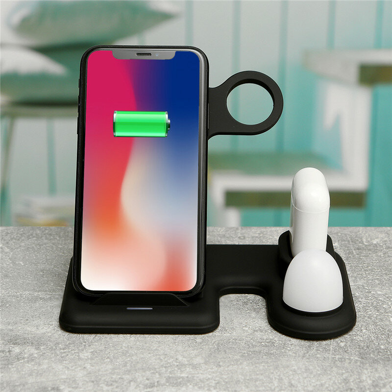 Bakeey 4 In 1 Wireless Charger 10W/7.5W/5W Night Light Quick Charging Stand For iPhone XS 11Pro Appl