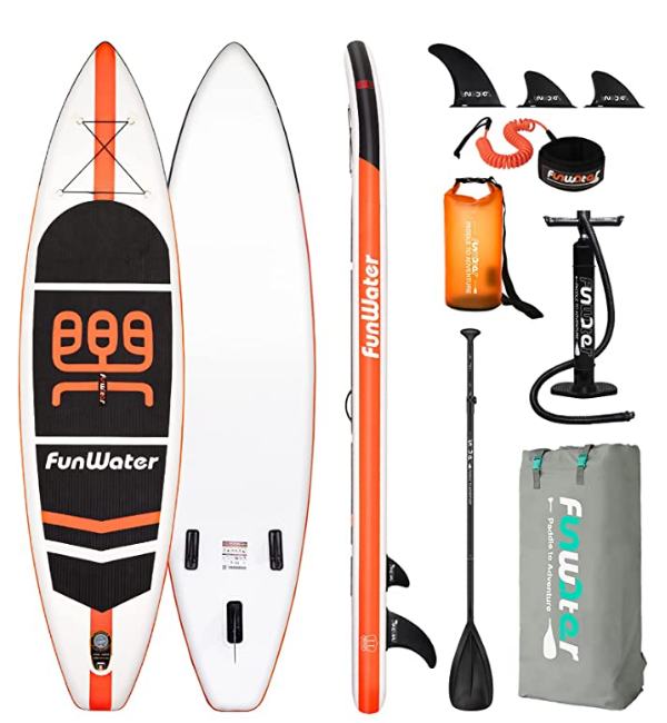 

[EU/US Direct] FunWater Inflatable Stand Up Surfboard Paddle Board 132*33*6Inch With Air Pump/Paddle Bag/Waterproof Bag/