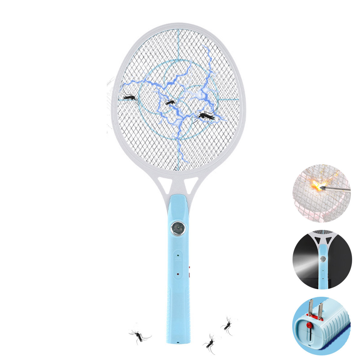 Oplaadbare LED elektrische vliegenmepper Mosquito Dispeller Home Camping Travel