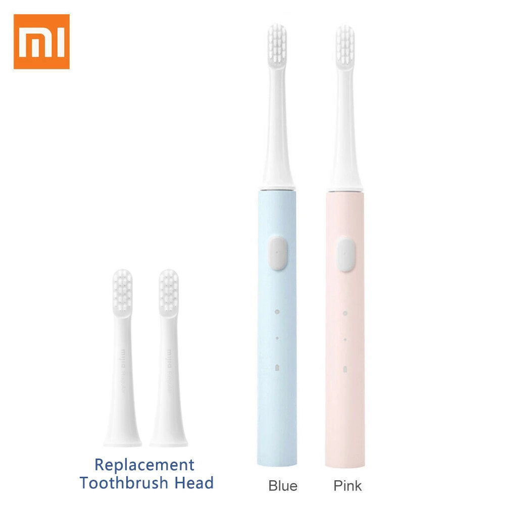 

2PCS Xiaomi Mijia T100 Sonic Electric Toothbrush Mi Smart Tooth Brush Colorful USB Rechargeable IPX7 Waterproof + 2 Repl