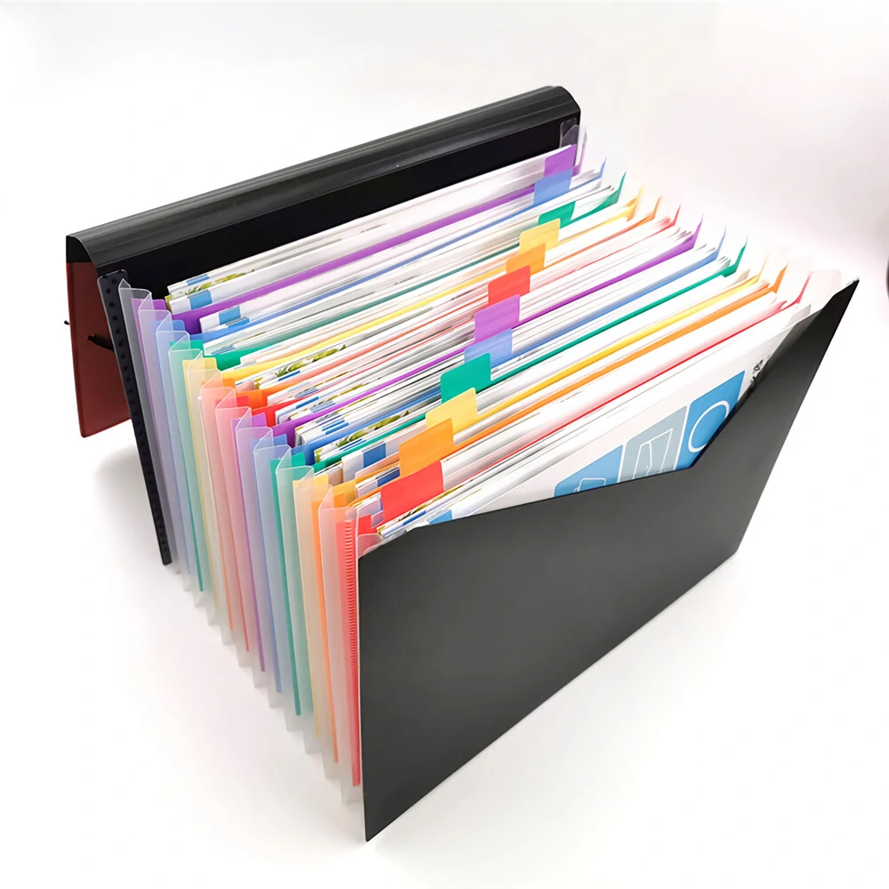 Multi-color file folder 13 pockets document organizer accordion a4 size file folder bag for business office study home