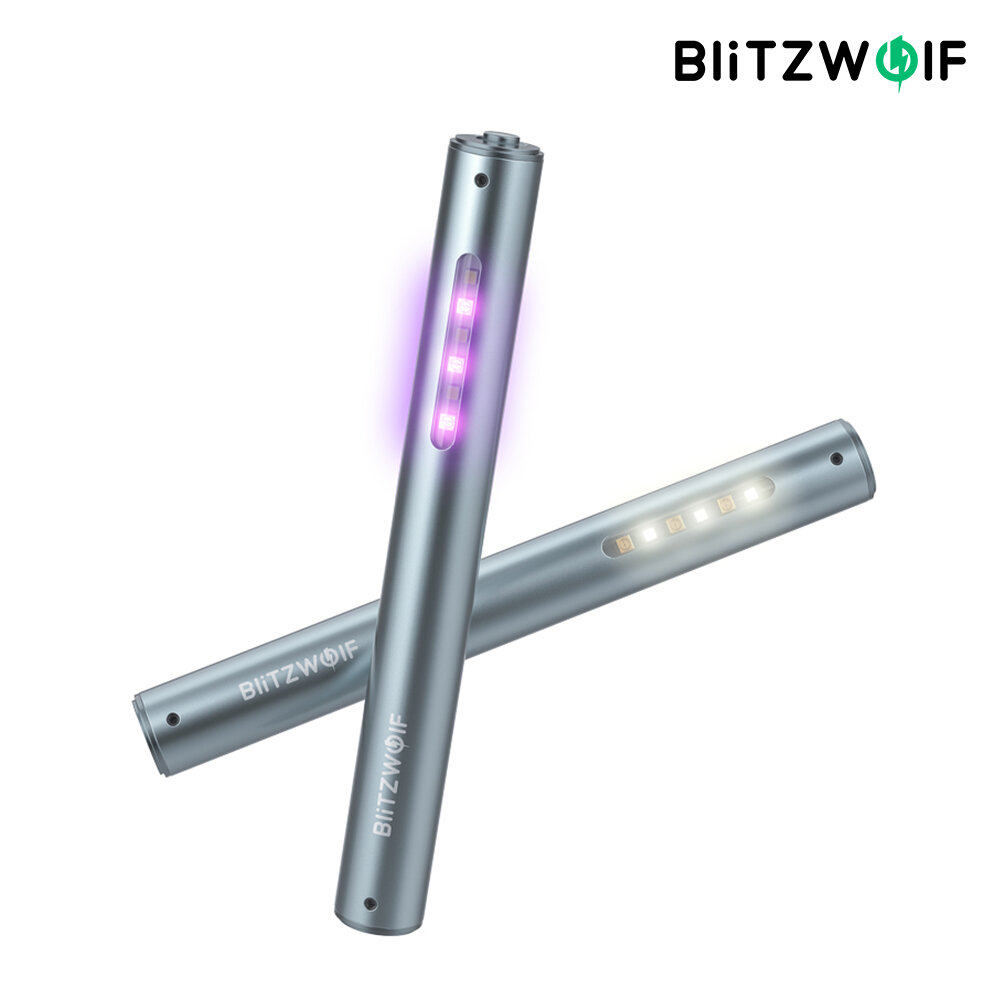 BlitzWolf BW-FUN9 UV Sterilamp Handheld Charging Household White LED Sterilization Lamp 2 in 1 Disinfection Lighting Lam