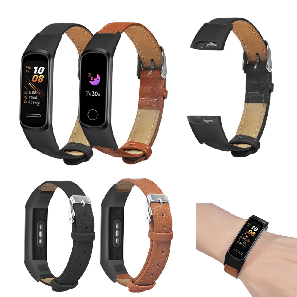 Bakeey lederen horlogeband vervangende horlogeband voor Huawei band 4 Honor 5i Smart Watch