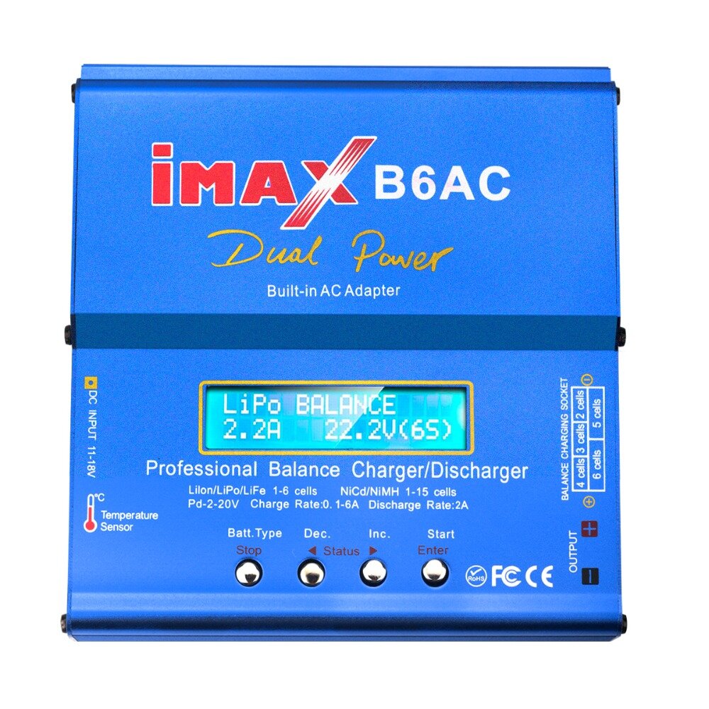B6AC 80W Digital LCD Balancer Ladegerät Für Li-ion Li-Po NiCd Ni-MH RC Batterie