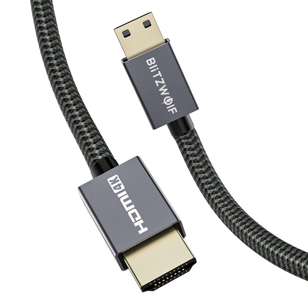 BlitzWolf? BW-HDC4 4K 18 Gbps Mini HDMI-naar-HDMI-kabel 1,2 m met HDMI 2.0 4K * 2K @ 60H 18 Gbps ove