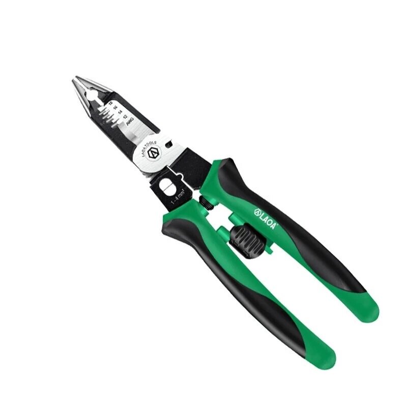 

LAOA 6 in 1 Multifunctional Electrician Pliers Long Nose Pliers Wire Stripper Cable Cutter Terminal Crimping Hand Tools