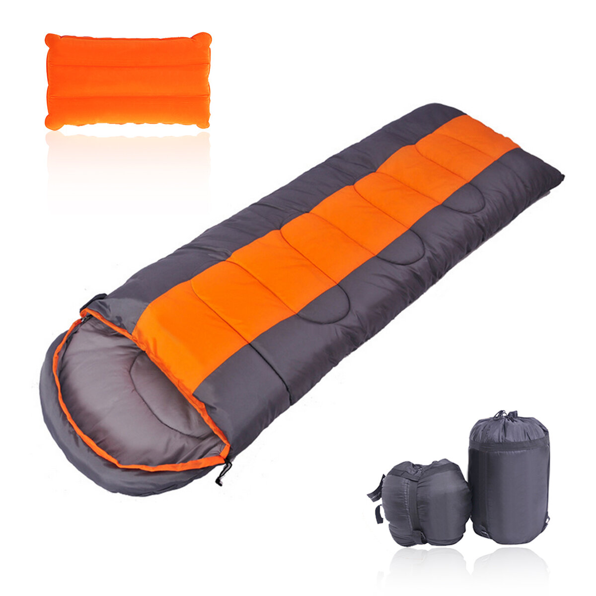 1.4キロのThicken 210T防水寝袋、枕付き、携帯用、軽量、アウトドアキャンプ、ハイキング、シングル用のアウトドア寝具。