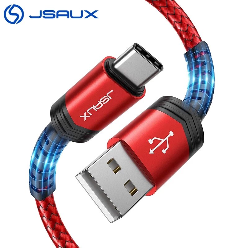 

JSAUX 60W 3A USB-A to USB C Type-C Nylon Fast Charging Data Cable for Samsung Galaxy S21 Note S20 ultra Huawei Mate40 P5